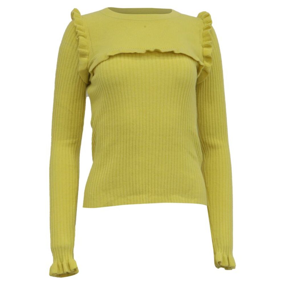 See by Chloé Ruffle Sweater in Yellow Alpaca